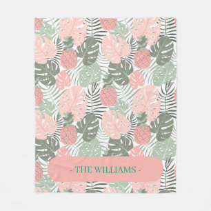 Pastel Tropical Fleece Blanket