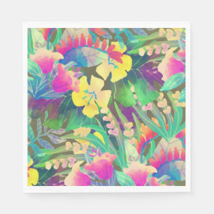 Pastel Tropical Flowers Napkin