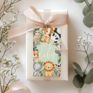 Pastel Tropical  Jungle Safari baby showerAnimals  Gift Tags