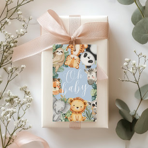 Pastel Tropical  Jungle Safari baby showerAnimals  Gift Tags