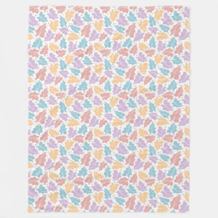 Pastel Tropical Leaves Fleece Blanket