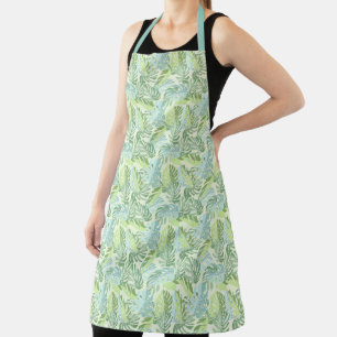 Pastel Tropical Palm Leaves Apron