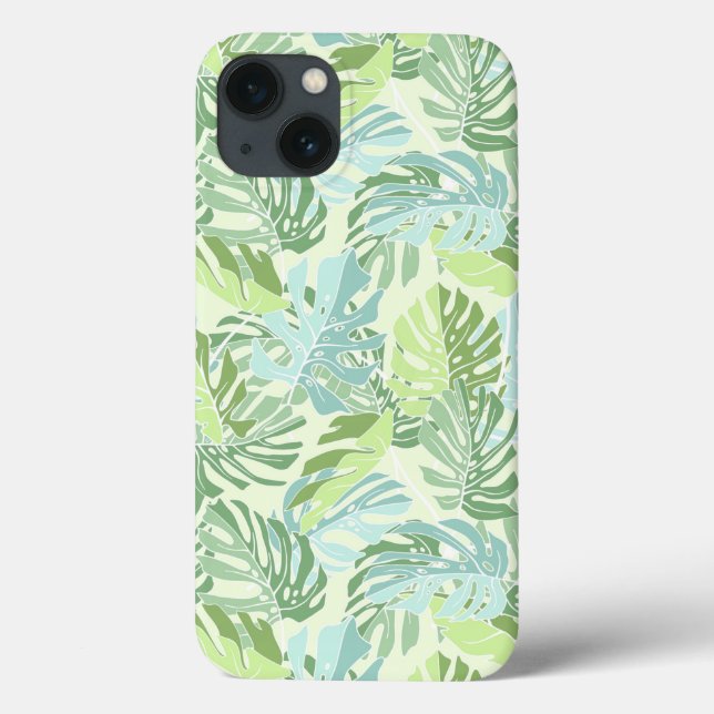 Pastel Tropical Palm Leaves Case-Mate iPhone Case (Back)