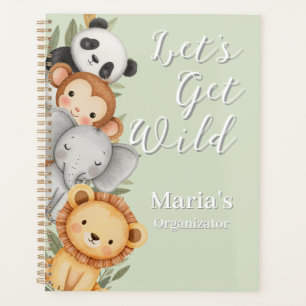 Pastel Tropical Wild Jungle Safari Animals Planner