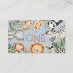 Pastel Tropical Wild One Jungle Safari Animals  Business Card
