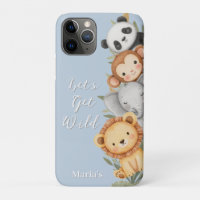 Pastel Tropical Wild One Jungle Safari Animals
