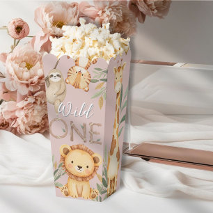 Pastel Tropical Wild One Jungle Safari Animals Favour Box