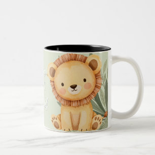 Pastel Tropical Wild One Jungle Safari Animals Two-Tone Coffee Mug