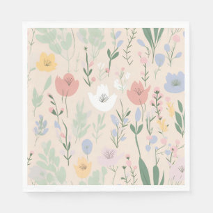 Pastel Tulip Design Napkin