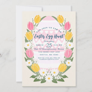 Pastel Tulip Easter Egg Hunt Invitation
