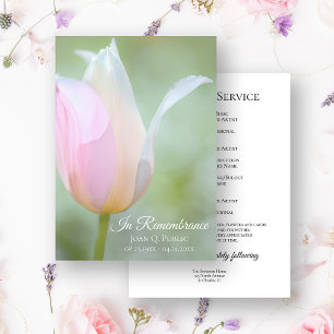 Pastel Tulip Spring Funeral Memorial Service Program