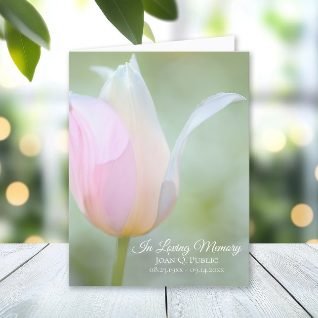 Pastel Tulip Spring Funeral Memorial Sympathy Thank You Card (Creator Uploaded)