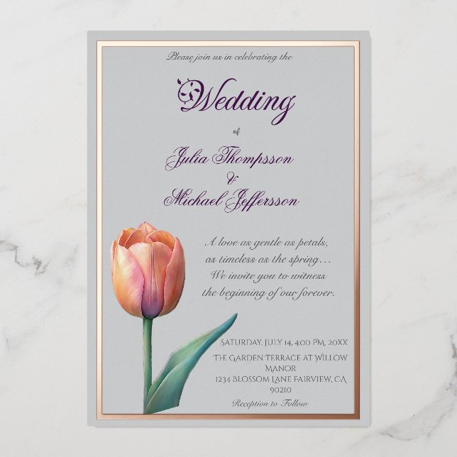 Pastel Tulip Wedding Suite Elegant Typography (Front)