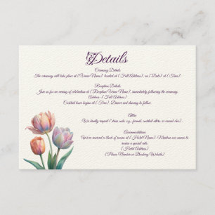 Pastel Tulip Wedding Suite Elegant Typography Enclosure Card
