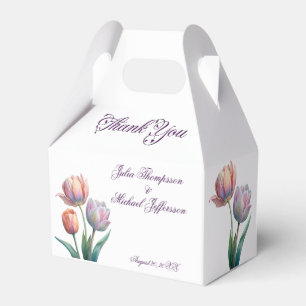 Pastel Tulip Wedding Suite Elegant Typography Favour Box