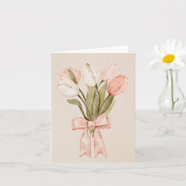 Pastel tulips flowers  card (Small Plant)