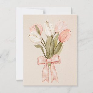 Pastel tulips flowers  postcard