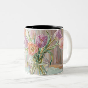 Pastel Tulips in Glass Vase Ceramic Mug –