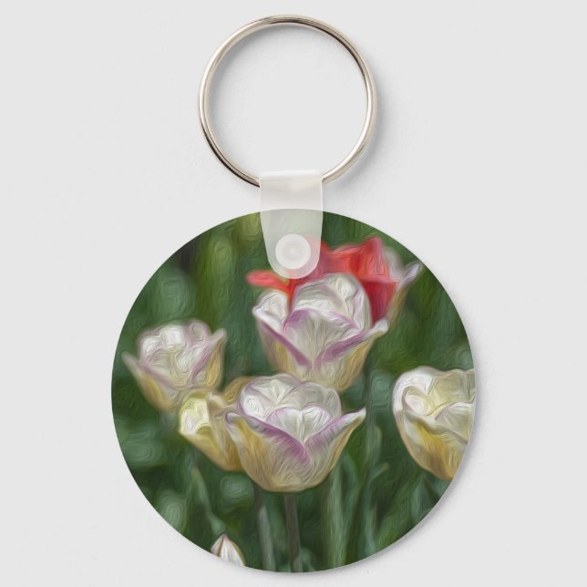 Pastel Tulips Key Ring (Front)