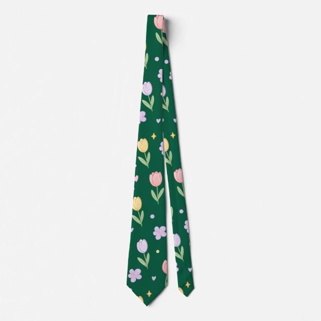 Pastel tulips  tie (Front)