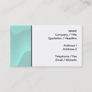 Pastel Turquoise Abstract Swirl Image. Business Card