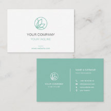 Pastel turquoise lotus business card