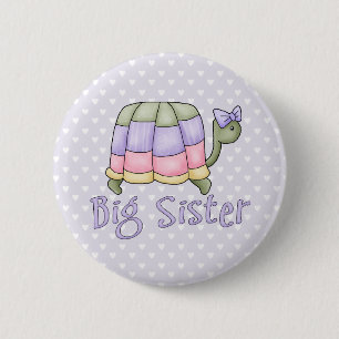 Pastel Turtle Big Sister 6 Cm Round Badge