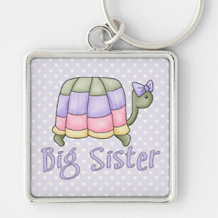 Pastel Turtle Big Sister Key Ring