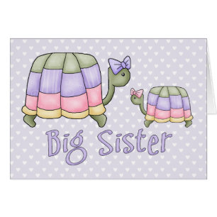 Pastel Turtles Big Sister Blank Card
