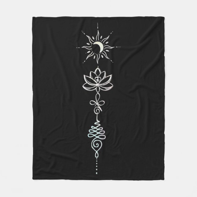 Pastel Unalome Group Fleece Blanket (Front)