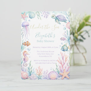 Pastel Under The Sea Baby Shower  Invitation
