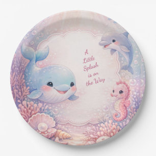 Pastel Under the Sea Girl Pink Birthday Party Paper Plate