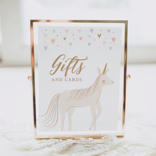 Pastel Unicorn Birthday Cards and Gifts Sign (Creator Uploaded)