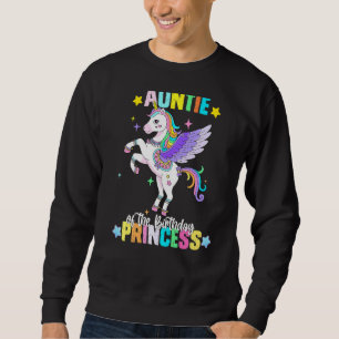Pastel Unicorn Birthday Girl Auntie Of The Birthda Sweatshirt