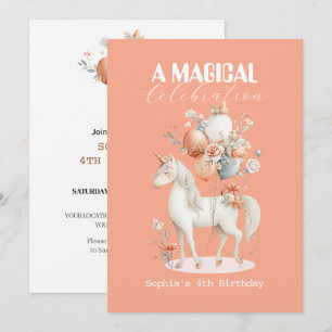 Pastel Unicorn Birthday Invitation