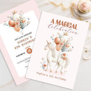 Pastel Unicorn Birthday Invitation