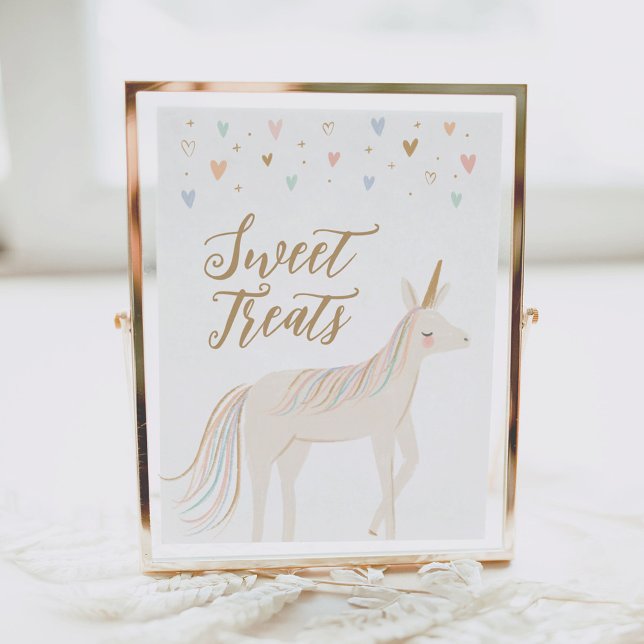 Pastel Unicorn Birthday Sweet Treats Sign (Creator Uploaded)