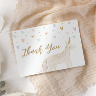 Pastel Unicorn Birthday Thank You Card