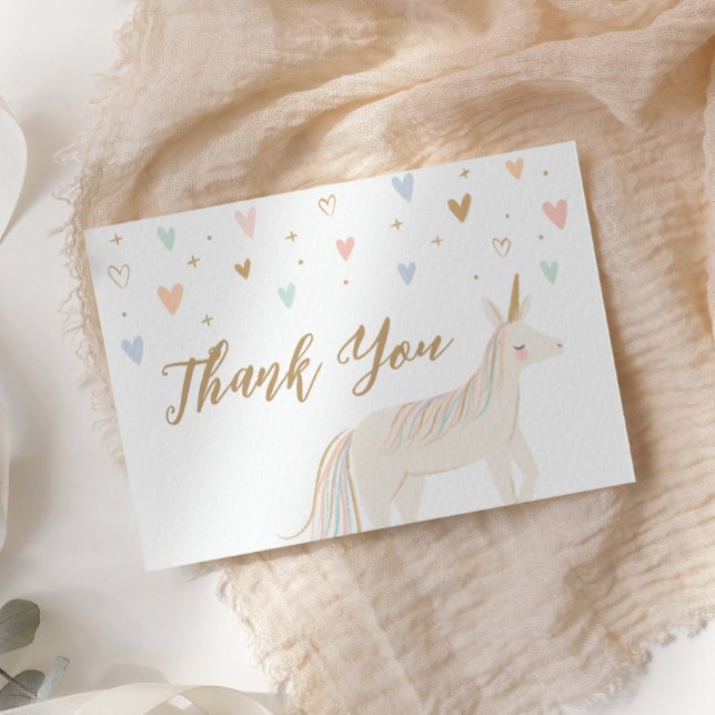 Pastel Unicorn Birthday Thank You Card (Creator Uploaded)