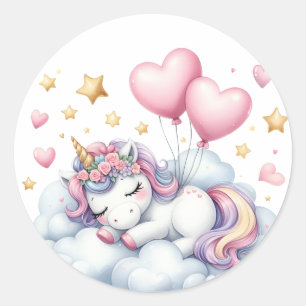 Pastel Unicorn Classic Round Sticker