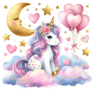 Pastel Unicorn Classic Round Sticker