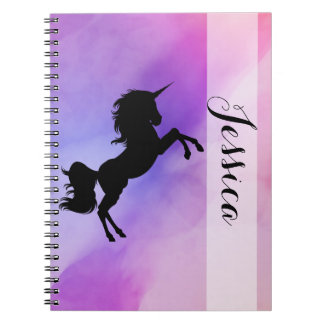 Pastel Unicorn Design Notebook With Your Name