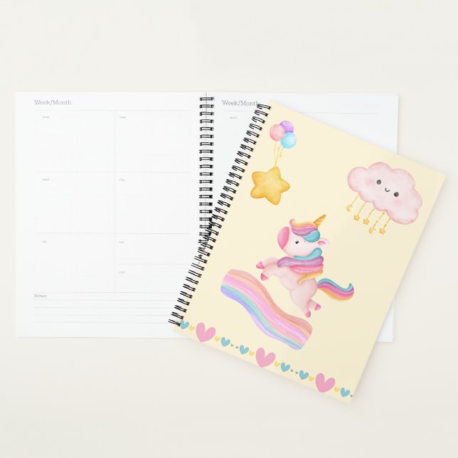 Pastel Unicorn Dreams Notebook Planner (Display)