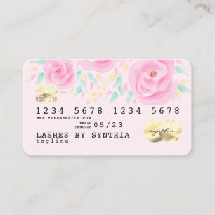 Pastel Unicorn Floral Credit Card watercolor