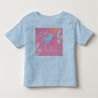 Pastel Unicorn Girl Birthday Party Toddler T-Shirt