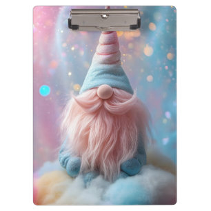 Pastel Unicorn Gnome / Gonk with Fluffy Pink Beard Clipboard