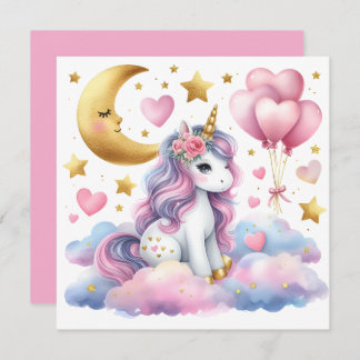Pastel Unicorn  Invitation