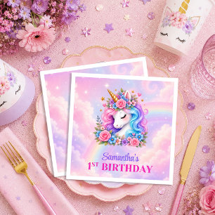 Pastel Unicorn Magical Day Birthday Napkins