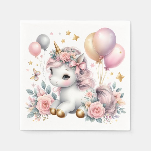 Pastel Unicorn  Napkin (Front)