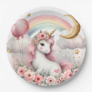Pastel Unicorn  Paper Plate